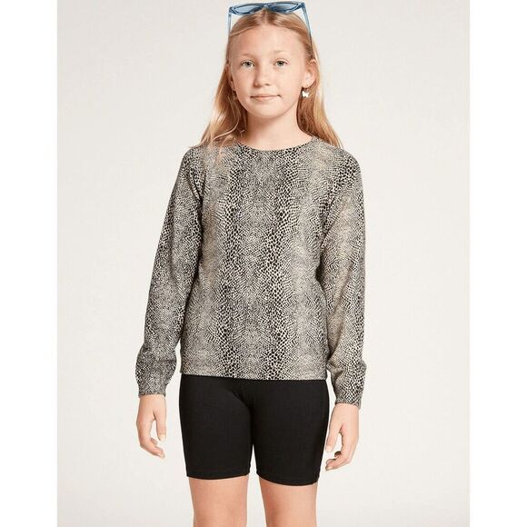 VOLCOM Sweater Girls Youth Sz XS (5-6) Over N Out Animal Print Crewneck NWT - Picture 1 of 16